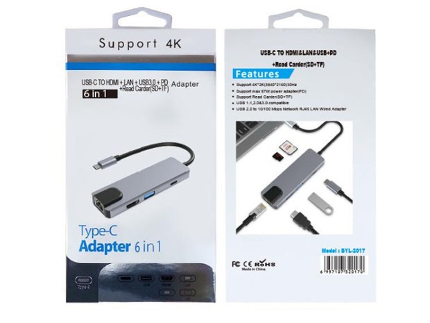 &u+ HUB TIPO TIPO C 4K MACBOOK BYL-2017
